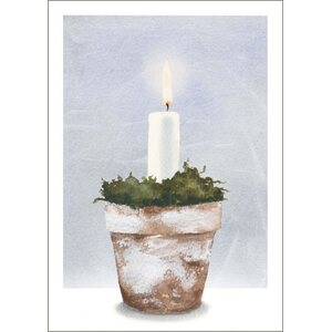 Joulukortti Henna Adel - Kynttilä ruukussa